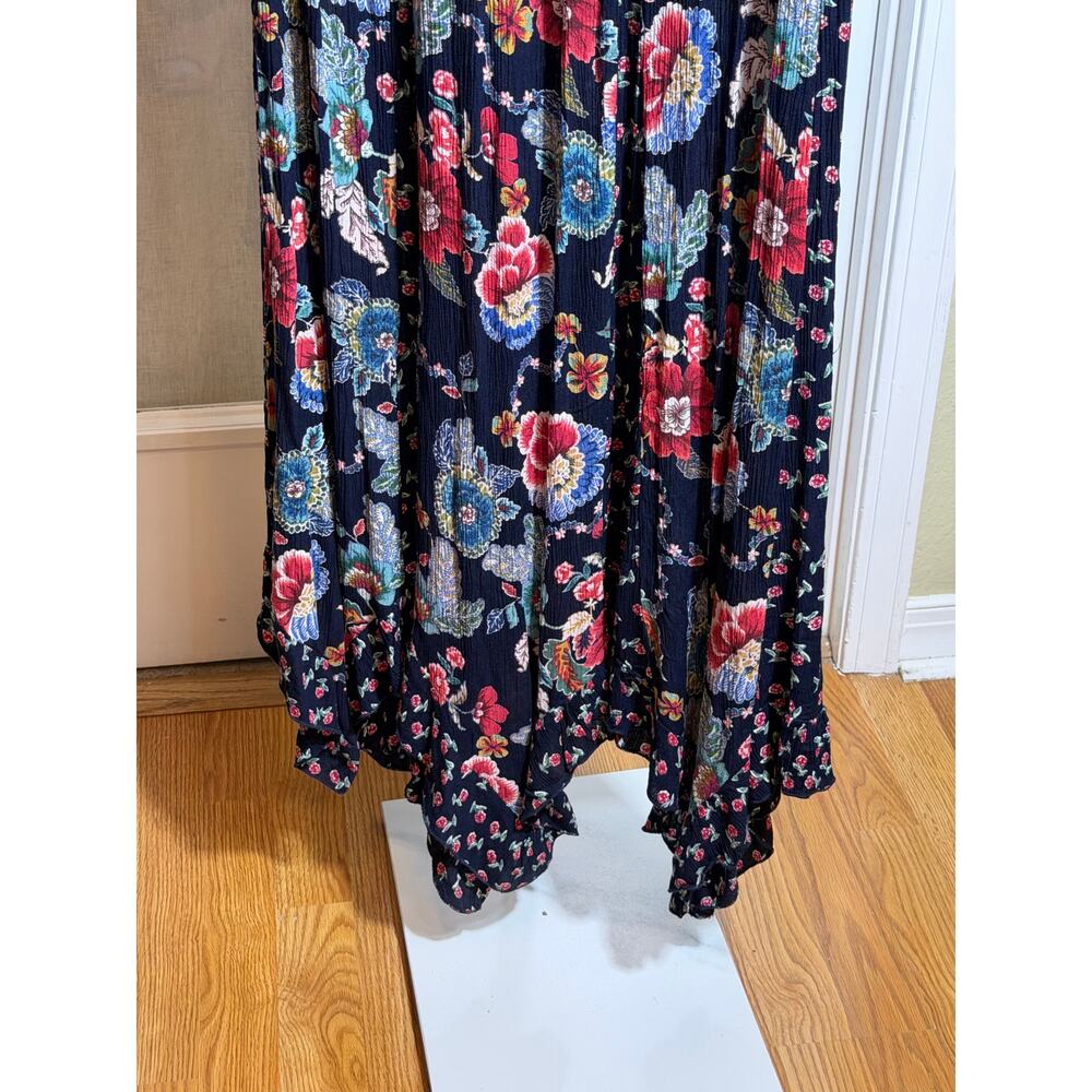 Bila Women's XL Boho Floral Sleeveless Maxi Blue Print Resort Casual Boho Dress - Picture 9 of 10